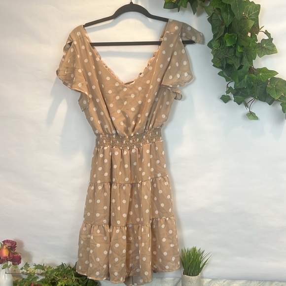 Emerald Sundae Polka Dot Mini Ruffled Dress - Picture 1 of 6